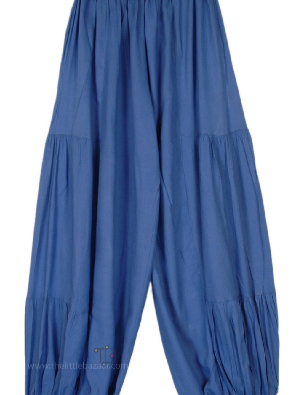 Women's Blue Tiered Wide-Leg Pants